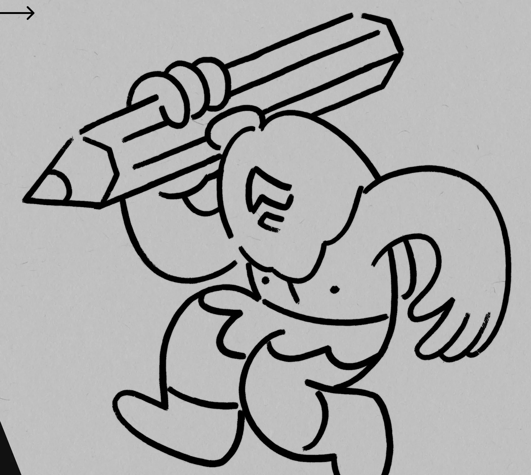 Lanza character with a pencil